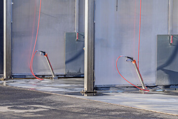 Car wash waiting for customers in the early morning