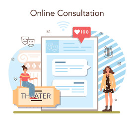 Drama school class or club online service or platform. Students playing