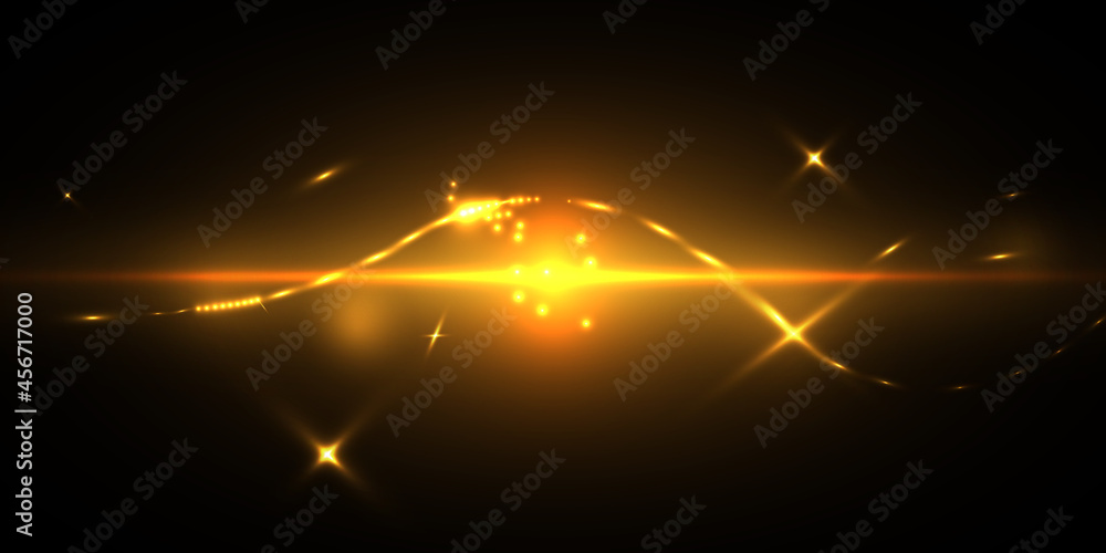 Poster Abstract light with bright shining particles. Vector.