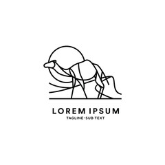 Outline camel vector suitable for logo and illustration