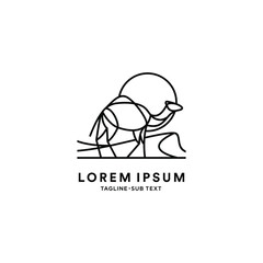 Outline camel vector suitable for logo and illustration