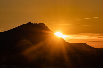 Sainte Victoire mountain in the light of a summer morning