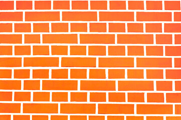 Texture of a brick wall in orange