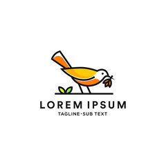 Outlined birds simple vector suitable for logo and illustration