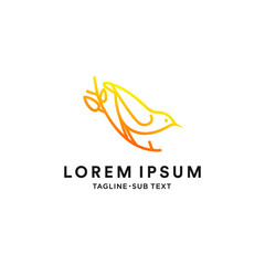 Outlined birds simple vector suitable for logo and illustration