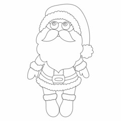 santa claus one continuous line drawing, sketch
