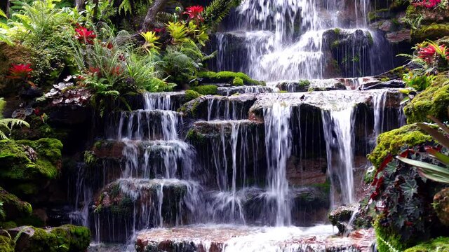 Waterfalls and forests at Tham Pha Daen Temple, Sakon Nakhon Province,Thailand.