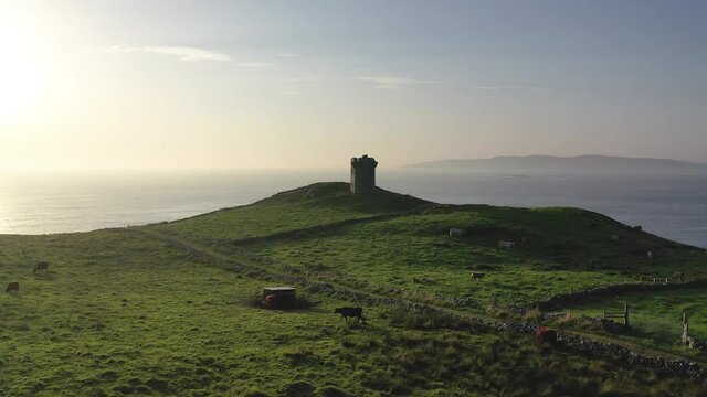 Aerial view of the Crohy Head Signal Tower at Maghery by Dungloe - Ireland