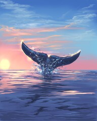 Whale tail in the ocean © Anastasiya