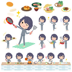 料理に関するニート女性のセット