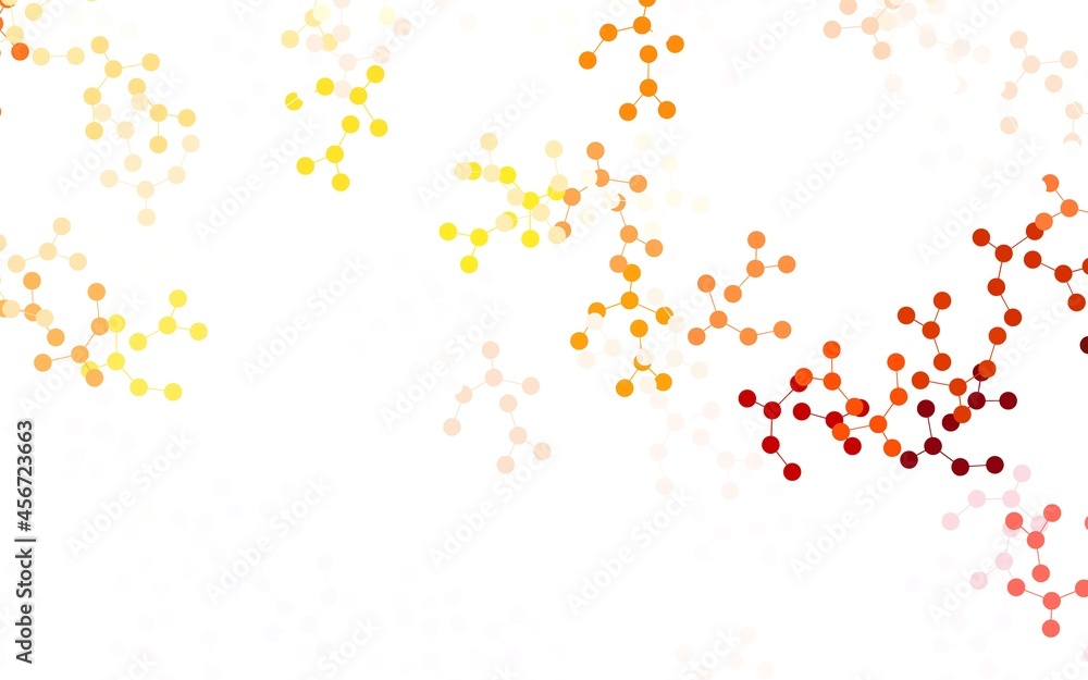 Poster light orange vector template with artificial intelligence structure.