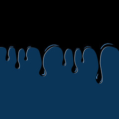 Black paint dripping Blue background. liquid layered colorful painting concept. vector illustration