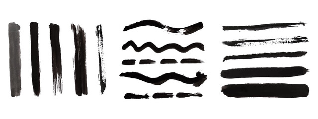 Brushes. Collection of brush. Vector paintbrush set. Grunge design elements. Vector illustration