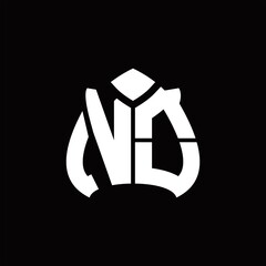 VO Logo monogram with spade shape design template