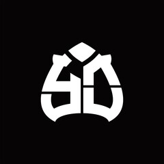 Fototapeta premium YO Logo monogram with spade shape design template