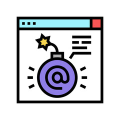 fraud internet problem color icon vector. fraud internet problem sign. isolated symbol illustration