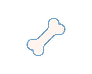 Bone flat icon. Thin line signs for design logo, visit card, etc. Single high-quality outline symbol for web design or mobile app. Medical outline pictogram.