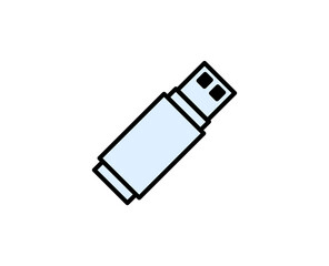 USB line icon. Vector symbol in trendy flat style on white background. Office sing for design.