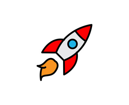 Rocket premium line icon. Simple high quality pictogram. Modern outline style icons. Stroke vector illustration on a white background. 