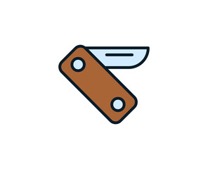 Knife line icon. Vector symbol in trendy flat style on white background. Travel sing for design.