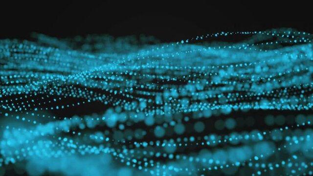 Abstrakte digitale Welle aus Punkten, Partiekl System
