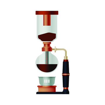 Alternative Coffee Brewing Methods Concept. Coffee Maker. Siphon.