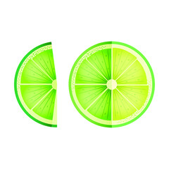 Modern Flat Vector Concept Illustrations. Sliced Lime on Isolated Background. Template.