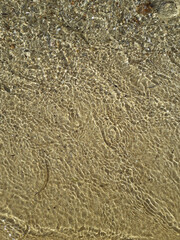 Sand on the beach, water ripples