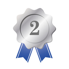 シルバーのグラデーションの2位のメダル