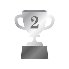シルバーのグラデーションの2位のトロフィー