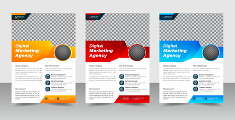 digital marketing agency and business flyer, brochure, poster, template, creative, ideas, clean