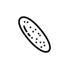 Cucumber flat outlined icon. Vector vegetable logo isolated on white background. Vegan food symbol, media glyph for web