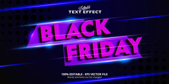 Editable text effect, Black Friday text