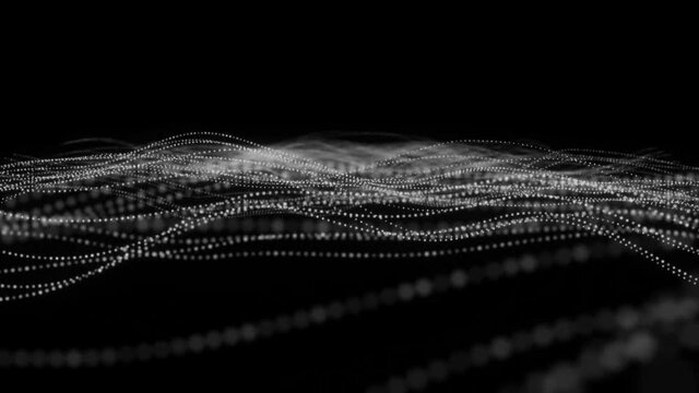 Abstrakte digitale Welle aus Punkten, Partiekl System