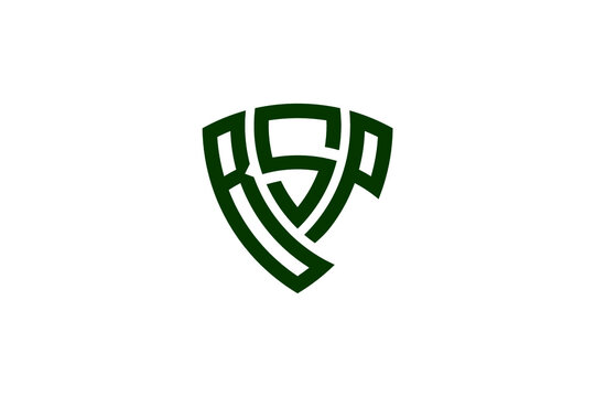 bsp creative letter shield logo design vector icon illustration