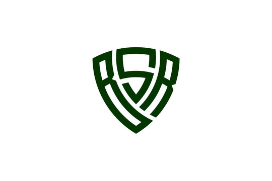 bsr creative letter shield logo design vector icon illustration