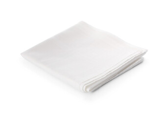 Folded handkerchief isolated on white. Stylish accessory