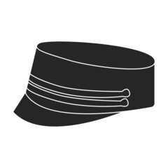 Military cap vector icon.Black vector icon isolated on white background military cap.