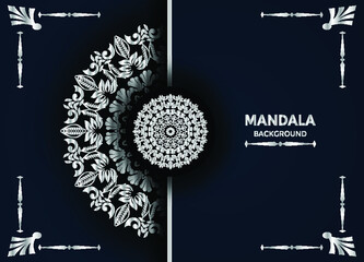 Luxury mandala with silver color arabic islamic background Premium Vector
