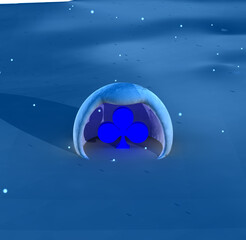 雪灯篭の中のクローバー：黒代替、青色のカード ～Clover in the snow lantern～