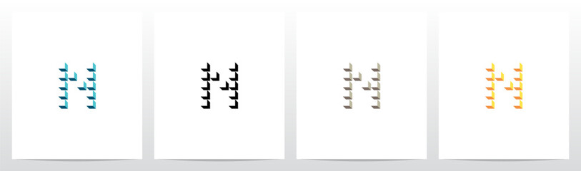Boxes Cubes Forming Letter Logo Design N