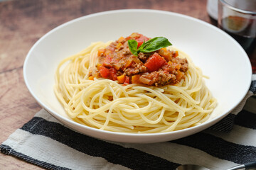 定番 パスタ スパゲティ ミートソース おしゃれ に 盛り付け