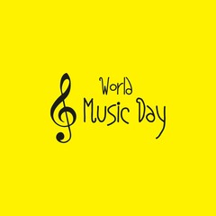 World Music Day with Yellow Base Color, International Music Day