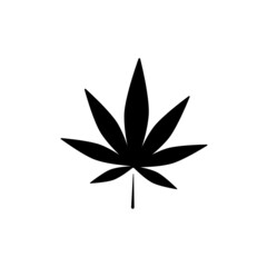 Cannabis leaf icon on white background.