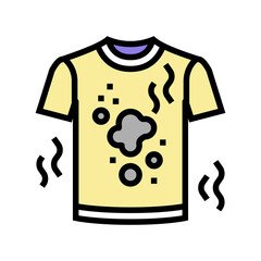 dirty smelling t-shirt color icon vector. dirty smelling t-shirt sign. isolated symbol illustration