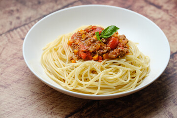 定番 パスタ スパゲティ ミートソース おしゃれ に 盛り付け