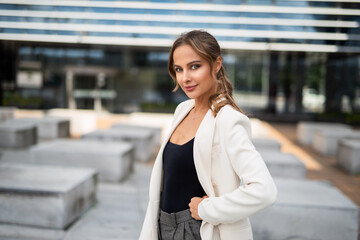 Portrait of a young smiling business woman