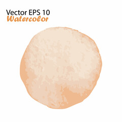 Vector Watercolor Brush Stroke Splash Circle. Handmade design element in orange color. Hand Painted watercolour Dot