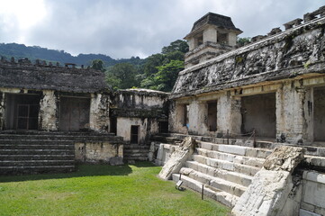 Temple at the old Maya city of Palenque, Mexico