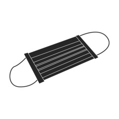 Medical mask vector icon.Black vector icon isolated on white background medical mask.